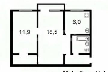 Фото №4: 2-комнатная квартира 43 м² - Федино, 11